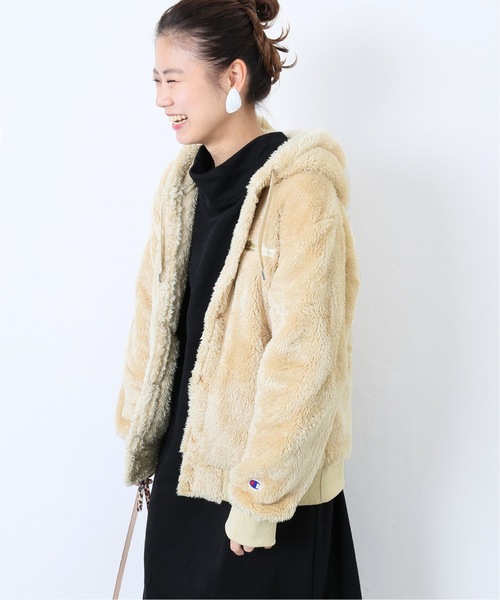 Champion(チャンピオン)の「【Champion/チャンピオン】SMU SHERPA フリーススナップパーカー◆(パーカー・レディース・ブラック/ベージュ/パープル・SMALL/MEDIUM)」の2枚目の写真