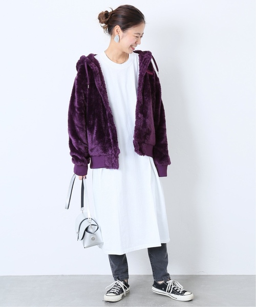 Champion(チャンピオン)の「【Champion/チャンピオン】SMU SHERPA フリーススナップパーカー◆(パーカー・レディース・ブラック/ベージュ/パープル・SMALL/MEDIUM)」の5枚目の写真