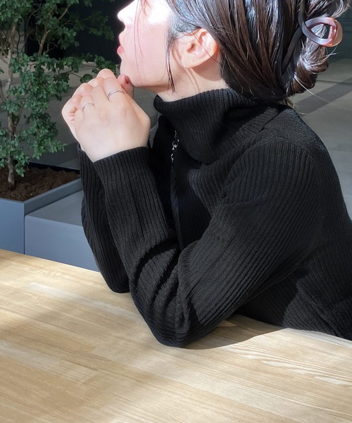 サイズが選べて、カラバリ豊富！リブタートルベーシックハイネック