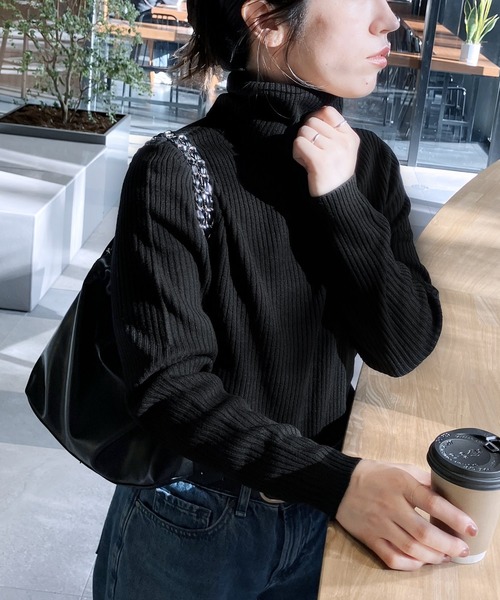 サイズが選べて、カラバリ豊富！リブタートルベーシックハイネック