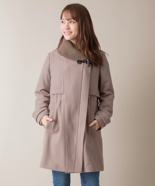 miniyu(ミニュウ)の「La SRIC/リブカラーコート(その他アウター・レディース・グレイッシュベージュ/グリーン/ブラック・38)」の1枚目の写真