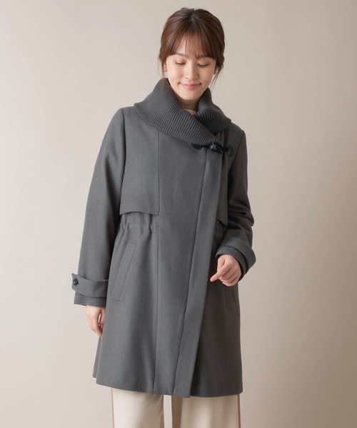 miniyu(ミニュウ)の「La SRIC/リブカラーコート(その他アウター・レディース・グレイッシュベージュ/グリーン/ブラック・38)」の3枚目の写真