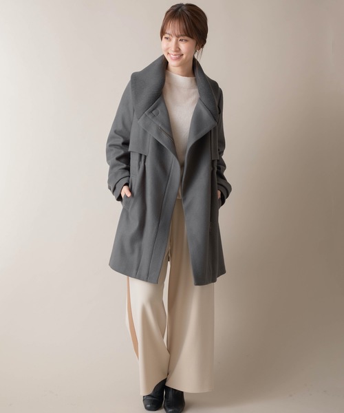 miniyu(ミニュウ)の「La SRIC/リブカラーコート(その他アウター・レディース・グレイッシュベージュ/グリーン/ブラック・38)」の22枚目の写真