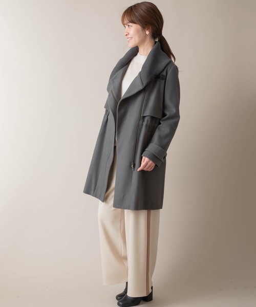 miniyu(ミニュウ)の「La SRIC/リブカラーコート(その他アウター・レディース・グレイッシュベージュ/グリーン/ブラック・38)」の10枚目の写真