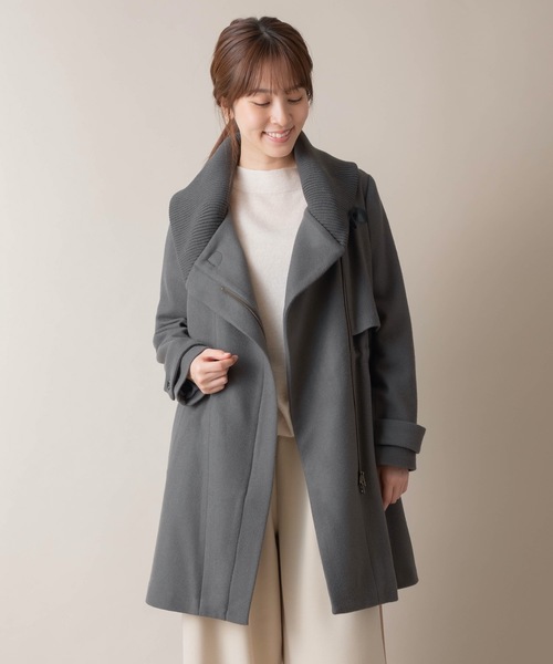 miniyu(ミニュウ)の「La SRIC/リブカラーコート(その他アウター・レディース・グレイッシュベージュ/グリーン/ブラック・38)」の7枚目の写真