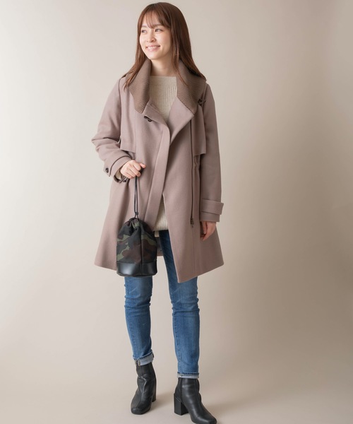 miniyu(ミニュウ)の「La SRIC/リブカラーコート(その他アウター・レディース・グレイッシュベージュ/グリーン/ブラック・38)」の20枚目の写真