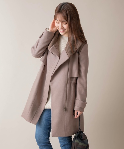 miniyu(ミニュウ)の「La SRIC/リブカラーコート(その他アウター・レディース・グレイッシュベージュ/グリーン/ブラック・38)」の5枚目の写真