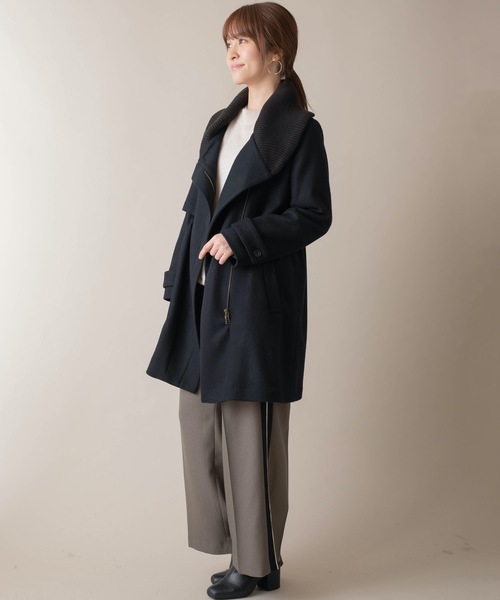 miniyu(ミニュウ)の「La SRIC/リブカラーコート(その他アウター・レディース・グレイッシュベージュ/グリーン/ブラック・38)」の21枚目の写真