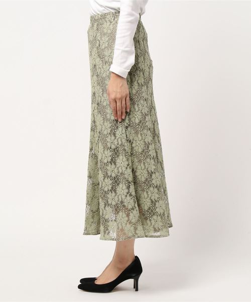 Cheek（チーク）の「配色レースマーメイドスカート（スカート・レディース・オフホワイト/カーキ/モカ・MEDIUM）」の4枚目の写真