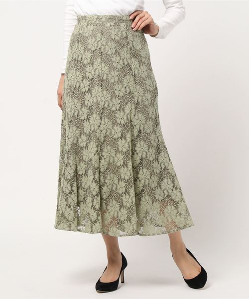 Cheek（チーク）の「配色レースマーメイドスカート（スカート・レディース・オフホワイト/カーキ/モカ・MEDIUM）」の19枚目の写真