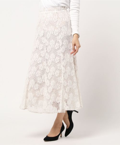 Cheek（チーク）の「配色レースマーメイドスカート（スカート・レディース・オフホワイト/カーキ/モカ・MEDIUM）」の20枚目の写真