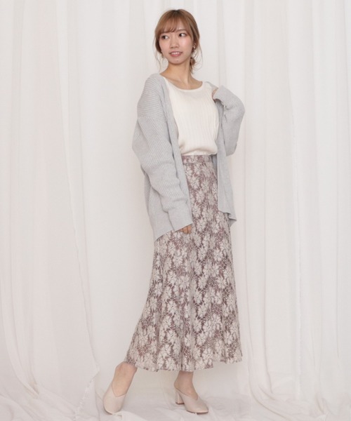 Cheek（チーク）の「配色レースマーメイドスカート（スカート・レディース・オフホワイト/カーキ/モカ・MEDIUM）」の6枚目の写真