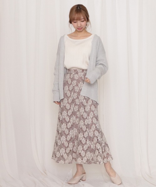 Cheek（チーク）の「配色レースマーメイドスカート（スカート・レディース・オフホワイト/カーキ/モカ・MEDIUM）」の7枚目の写真