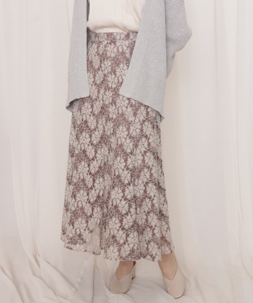 Cheek（チーク）の「配色レースマーメイドスカート（スカート・レディース・オフホワイト/カーキ/モカ・MEDIUM）」の15枚目の写真