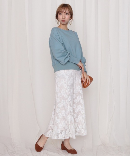 Cheek（チーク）の「配色レースマーメイドスカート（スカート・レディース・オフホワイト/カーキ/モカ・MEDIUM）」の9枚目の写真