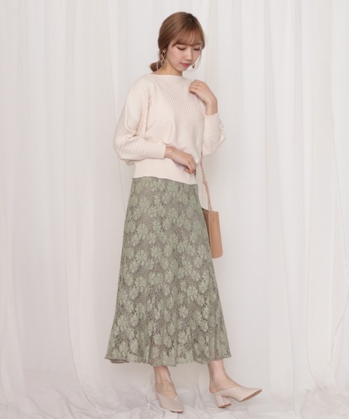 Cheek（チーク）の「配色レースマーメイドスカート（スカート・レディース・オフホワイト/カーキ/モカ・MEDIUM）」の12枚目の写真