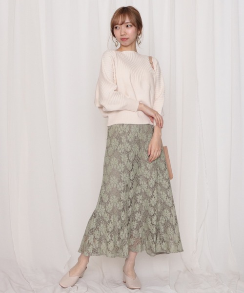 Cheek（チーク）の「配色レースマーメイドスカート（スカート・レディース・オフホワイト/カーキ/モカ・MEDIUM）」の13枚目の写真