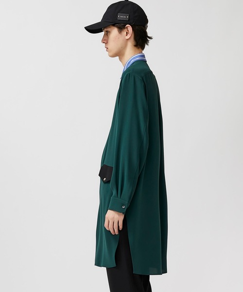 CULLNI(クルニ)の「STUDIOUS別注 クレリックロングシャツ(シャツ/ブラウス・メンズ・ブラック/ベージュ/グリーン・1/2)」の6枚目の写真