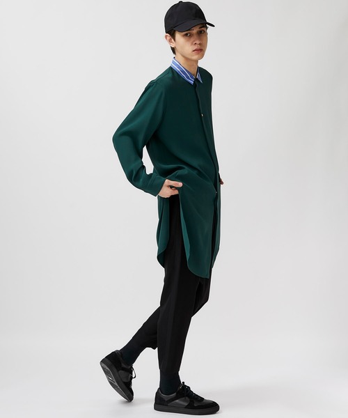 CULLNI(クルニ)の「STUDIOUS別注 クレリックロングシャツ(シャツ/ブラウス・メンズ・ブラック/ベージュ/グリーン・1/2)」の9枚目の写真