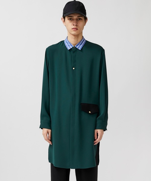 CULLNI(クルニ)の「STUDIOUS別注 クレリックロングシャツ(シャツ/ブラウス・メンズ・ブラック/ベージュ/グリーン・1/2)」の7枚目の写真