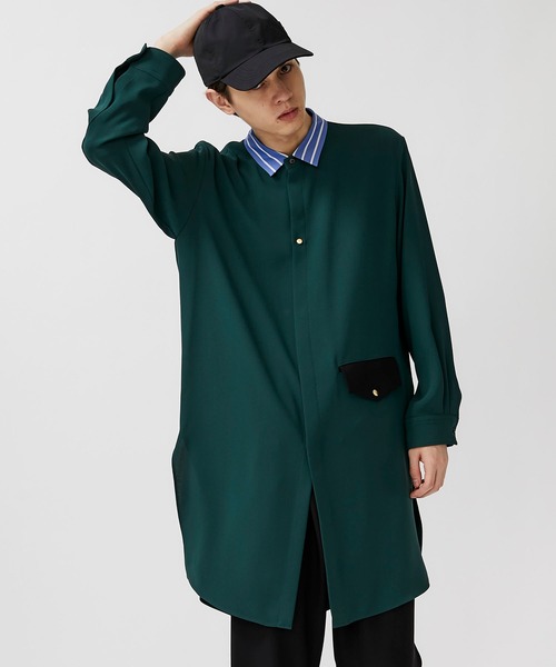 CULLNI(クルニ)の「STUDIOUS別注 クレリックロングシャツ(シャツ/ブラウス・メンズ・ブラック/ベージュ/グリーン・1/2)」の8枚目の写真