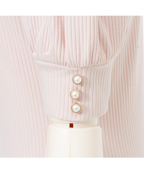 夢展望（ユメテンボウ）の「リボン付パフスリビスチェライクトップス（Tシャツ/カットソー・レディース・ブラック/オフホワイト/ピンク/ミント・MEDIUM/LARGE）」の7枚目の写真