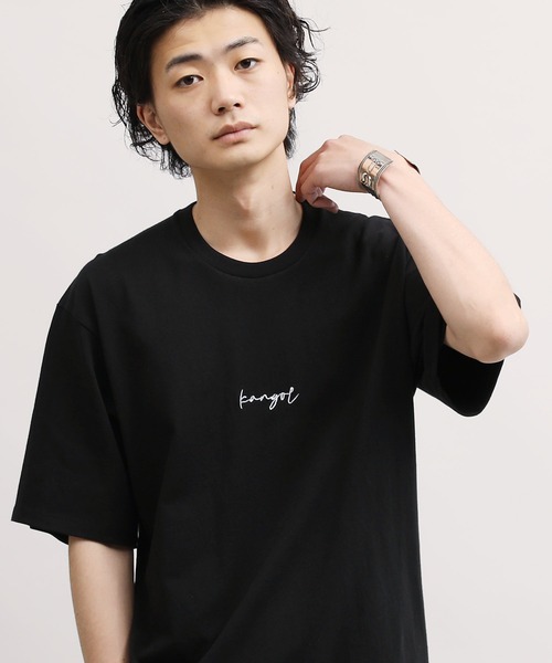 KANGOL（カンゴール）の「KANGOL / カンゴール 別注 コラボ ロゴ 刺繍 ビッグシルエット 半袖 Tシャツ（Tシャツ/カットソー・メンズ・ブラック系その他2/ブラック系その他3/ブラック系その他4/ブラック系その他5/ベージュ系その他2/ベージュ系その他3/ブルー系その他2/ホワイト系その他5/ホワイト/ブラック/ダークグリーン/ベージュ/ネイビー/ブラウン/ピンク/ホワイト系その他/ブラック系その他/ベージュ系その他/グリーン系その他/ブルー系その他/ピンク系その他/ホワイト系その他2/ホワイト系その他3/ホワイト系その他4/ホワイト系その他6/ブラック系その他7/ホワイト系その他7/ブラック系その他6/グリーン系その他3/グリーン系その他2/グレー系その他/その他1/グレー系その他2/その他2/サンドグレー/グレー系その他3/グレー系その他4/グレー系その他5・SMALL/MEDIUM/LARGE/X-LARGE）」の16枚目の写真