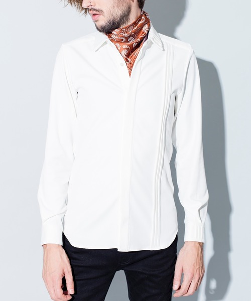 NO ID.(ノーアイディ)の「【NO ID.】Gradation Bandana Scarf / グラデーション バンダナ スカーフ(バンダナ/スカーフ・メンズ・ベージュ/ネイビー/ブラウン・ONE SIZE)」の5枚目の写真