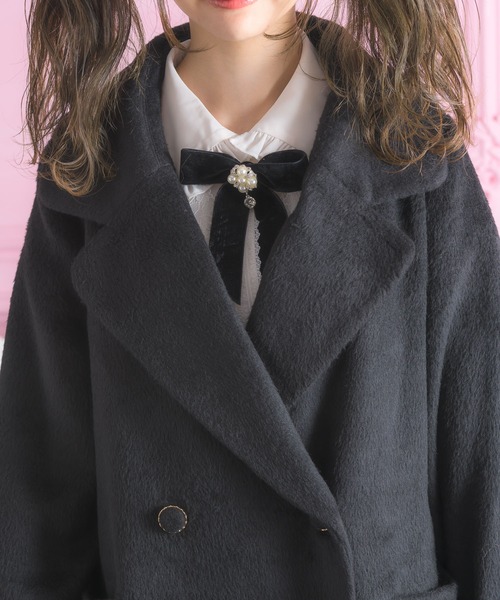 【ROJITA】シアーフリルテーラードコート（黒） シアーフリルテーラードコート[品番：RJTW0001890]｜ROJITA