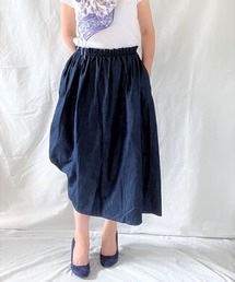 DOUBLE JAPAN（ダブルジャパン）の「アシンメトリーのデニムリラックスロングスカート（スカート）」