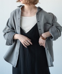ブラックデニムシャツジャケット