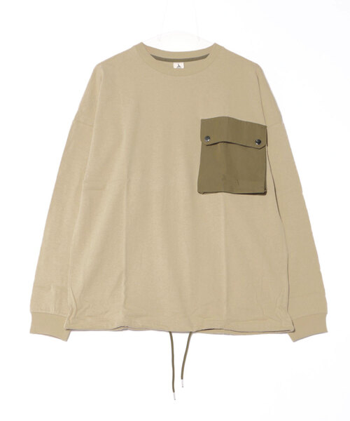 セール】/ミリタリーポケットロングスリーブカットソー/（Tシャツ
