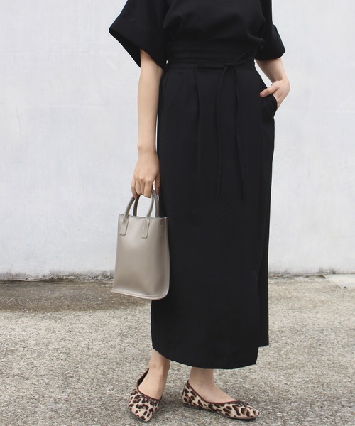 LAVEANGE(ラビアンジェ)の「リボンベルトラップ風スカート(スカート・レディース・イエロー/ブラウン/ブラック/ブルー/ベージュ/グリーン・LL/3L/4L/5L/M/L)」の17枚目の写真