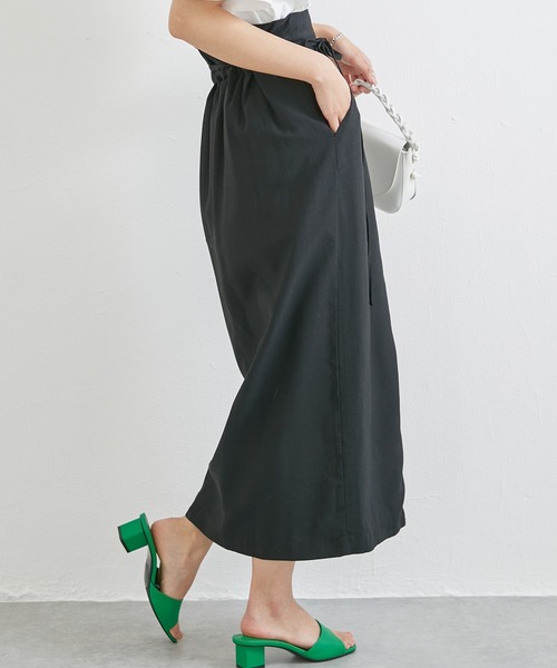 LAVEANGE(ラビアンジェ)の「リボンベルトラップ風スカート(スカート・レディース・イエロー/ブラウン/ブラック/ブルー/ベージュ/グリーン・LL/3L/4L/5L/M/L)」の11枚目の写真