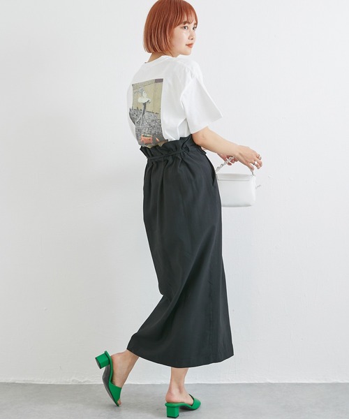 LAVEANGE(ラビアンジェ)の「リボンベルトラップ風スカート(スカート・レディース・イエロー/ブラウン/ブラック/ブルー/ベージュ/グリーン・LL/3L/4L/5L/M/L)」の16枚目の写真