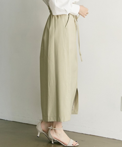 LAVEANGE(ラビアンジェ)の「リボンベルトラップ風スカート(スカート・レディース・イエロー/ブラウン/ブラック/ブルー/ベージュ/グリーン・LL/3L/4L/5L/M/L)」の20枚目の写真