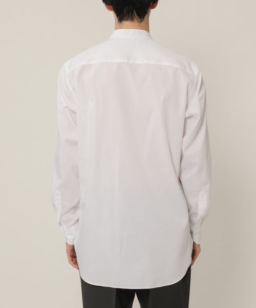 KASHIYAMA(カシヤマ)の「バンドカラーロングスリーブ ロイヤルオックス ロングテイルシャツ(シャツ/ブラウス・メンズ・ホワイト/ネイビー・マルチサイズ)」の8枚目の写真