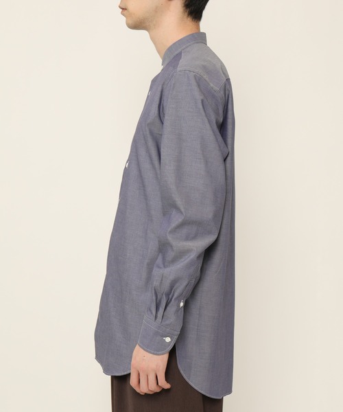 KASHIYAMA(カシヤマ)の「バンドカラーロングスリーブ ロイヤルオックス ロングテイルシャツ(シャツ/ブラウス・メンズ・ホワイト/ネイビー・マルチサイズ)」の13枚目の写真