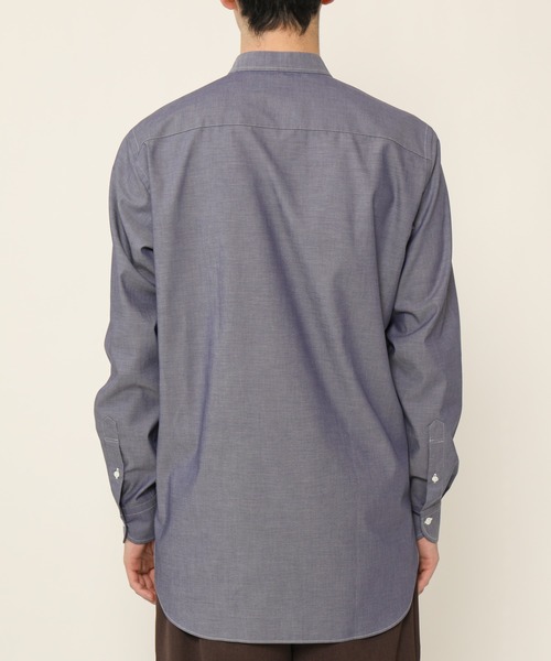 KASHIYAMA(カシヤマ)の「バンドカラーロングスリーブ ロイヤルオックス ロングテイルシャツ(シャツ/ブラウス・メンズ・ホワイト/ネイビー・マルチサイズ)」の14枚目の写真