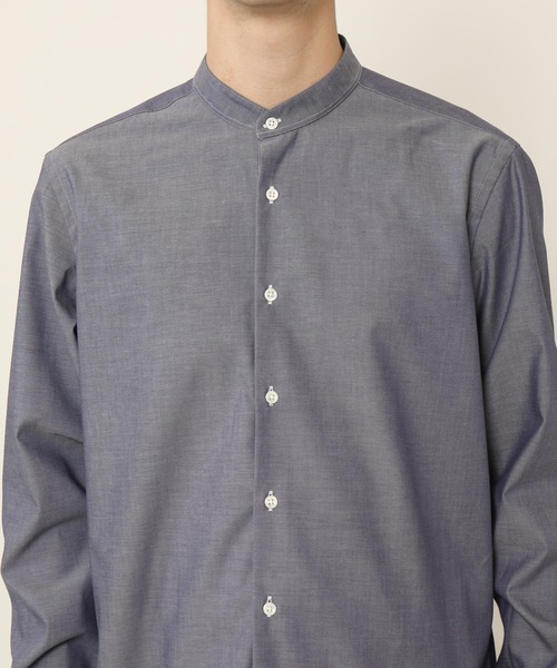 KASHIYAMA(カシヤマ)の「バンドカラーロングスリーブ ロイヤルオックス ロングテイルシャツ(シャツ/ブラウス・メンズ・ホワイト/ネイビー・マルチサイズ)」の15枚目の写真