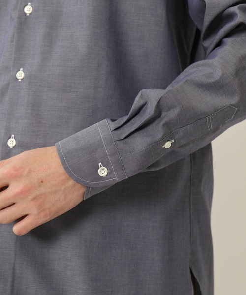 KASHIYAMA(カシヤマ)の「バンドカラーロングスリーブ ロイヤルオックス ロングテイルシャツ(シャツ/ブラウス・メンズ・ホワイト/ネイビー・マルチサイズ)」の17枚目の写真