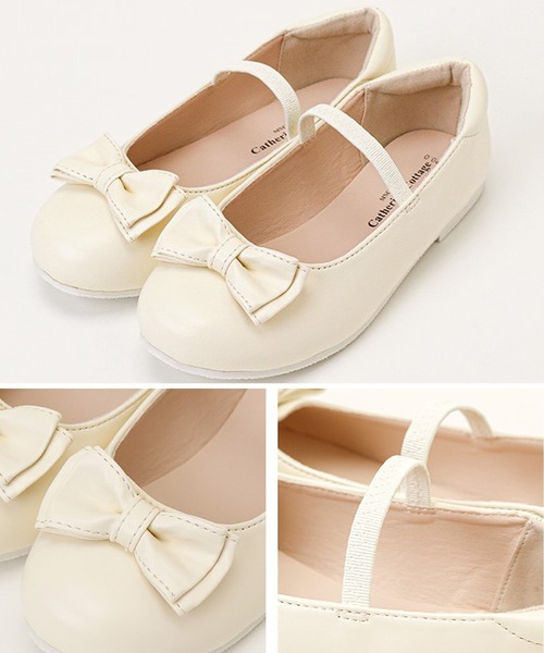 Catherine Cottage（キャサリンコテージ）の「ゴムストラップリボンシューズ（バレエシューズ・キッズ・ブラック/ブラック系その他/シルバー/オフホワイト・20/17/19/14/21/18）」の7枚目の写真