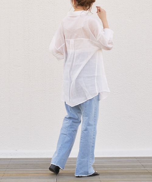 Chico（チコ）の「5分袖シアー襟付きシャツ（シャツ/ブラウス・レディース・ホワイト/ブラック/ミント・SMALL/MEDIUM）」の10枚目の写真