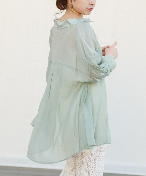 Chico（チコ）の「5分袖シアー襟付きシャツ（シャツ/ブラウス・レディース・ホワイト/ブラック/ミント・SMALL/MEDIUM）」の18枚目の写真