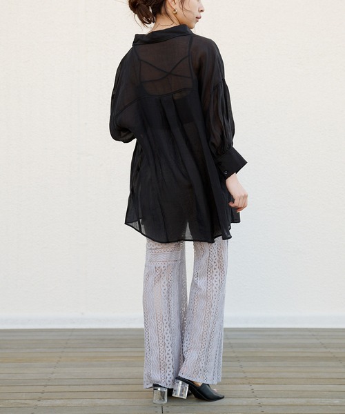 Chico（チコ）の「5分袖シアー襟付きシャツ（シャツ/ブラウス・レディース・ホワイト/ブラック/ミント・SMALL/MEDIUM）」の17枚目の写真