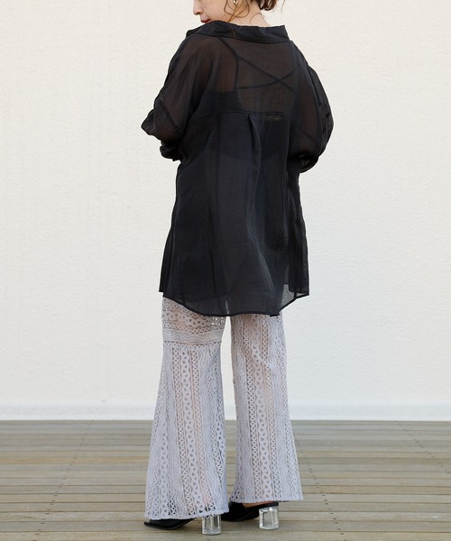 Chico（チコ）の「5分袖シアー襟付きシャツ（シャツ/ブラウス・レディース・ホワイト/ブラック/ミント・SMALL/MEDIUM）」の22枚目の写真