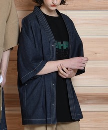 ステッチポイントノーカラーシャツカーデ■セットアップ対応■(ユニセックス)