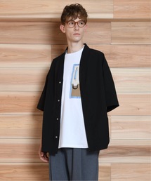 SUPERTHANKS | ステッチポイントノーカラーシャツカーデ■セットアップ対応■(ユニセックス)(シャツ/ブラウス)