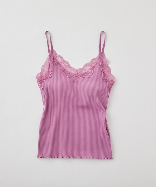 Chico（チコ）の「【SALON by Chico限定】レピュールテレコレースキャミ（キャミソール・レディース・アイボリー/ライトグレー/ミント/ブラック/サーモンピンク・FREE）」の5枚目の写真