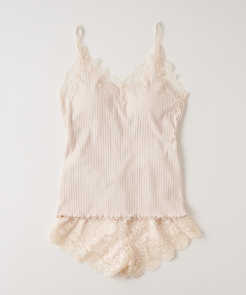 Chico（チコ）の「【SALON by Chico限定】レピュールテレコレースキャミ（キャミソール・レディース・アイボリー/ライトグレー/ミント/ブラック/サーモンピンク・FREE）」の6枚目の写真